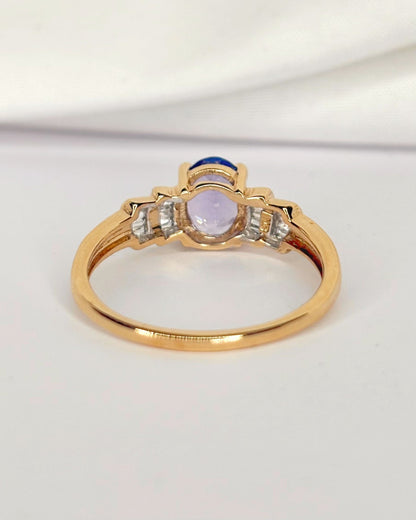 Bague Rivière Tanzanite 1.25 carat &amp; Diamants "Laura" - Elliade Paris