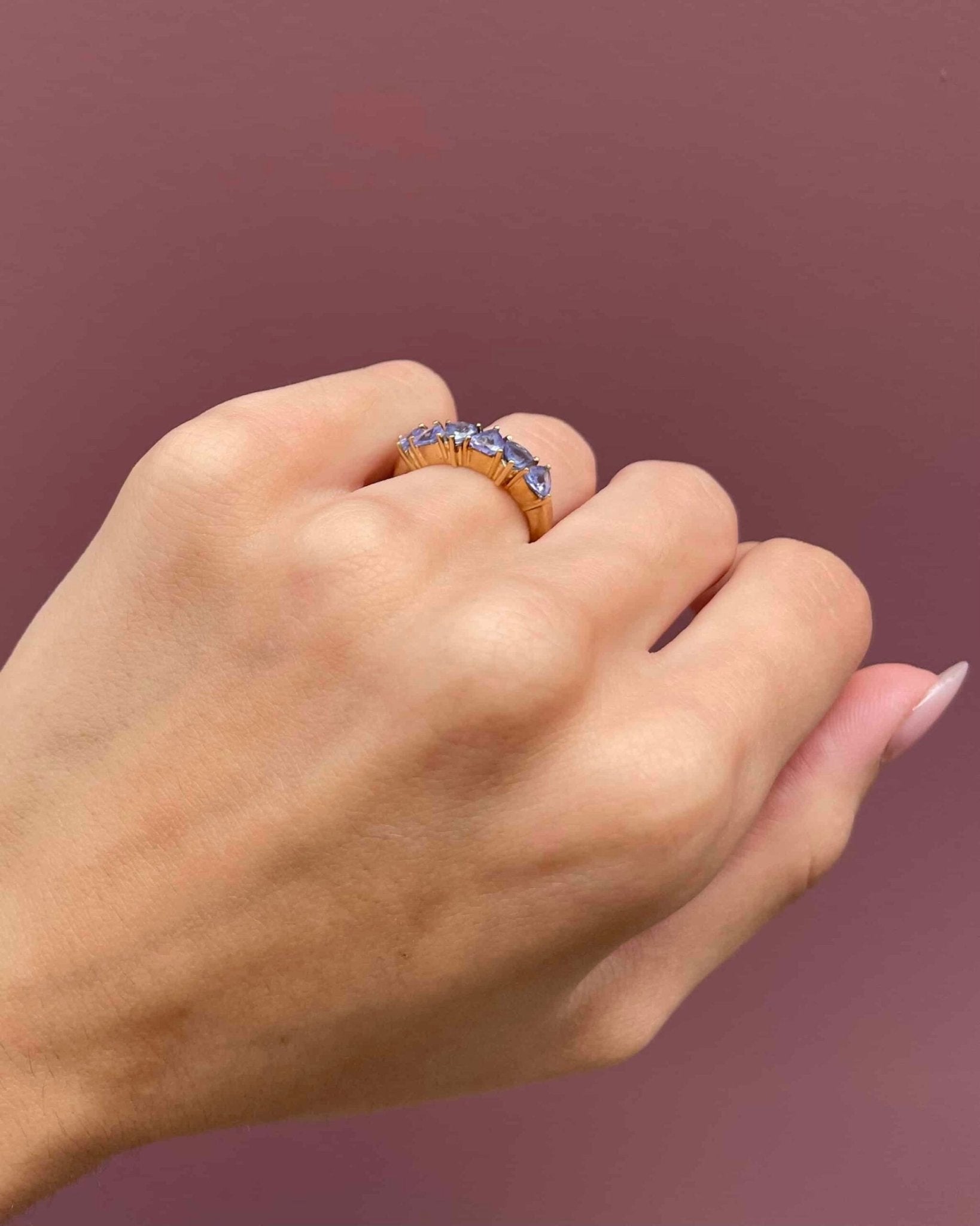 Bague Rivière Tanzanites 1.30 carat "Vayk" - Elliade Paris