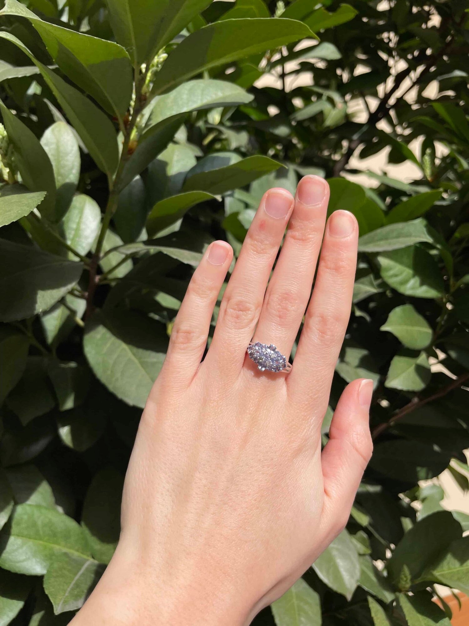 Bague Rivière Tanzanites &amp; Diamants &quot;Karolyne&quot;