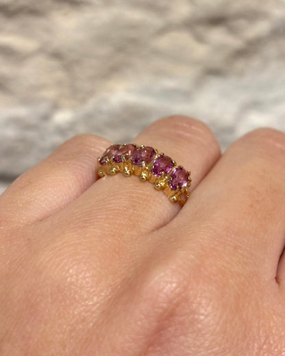 Bague Rivière Topazes Rose 1.68 carat &quot;IIia&quot; - Elliade Paris