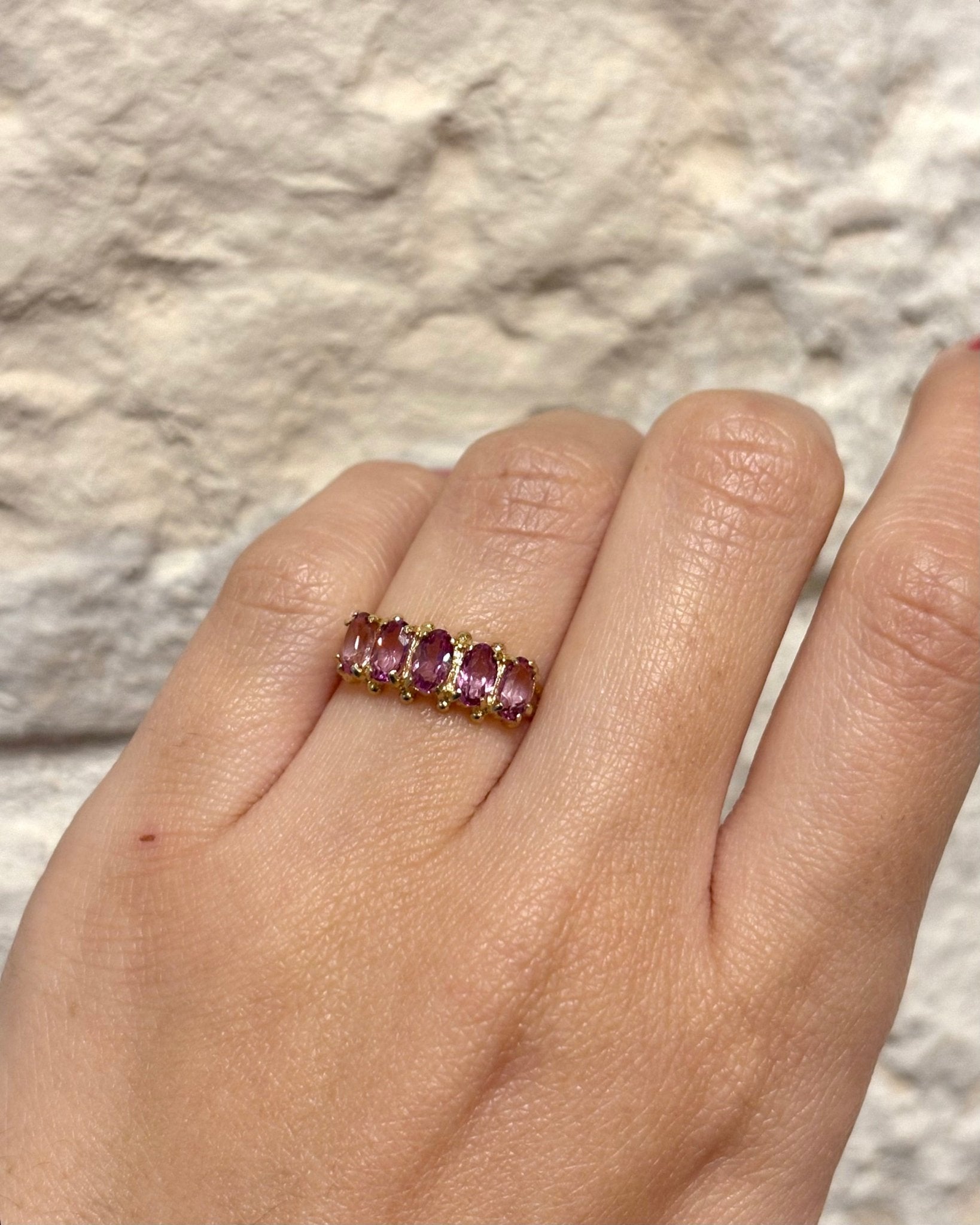 Bague Rivière Topazes Rose 1.68 carat "IIia" - Elliade Paris