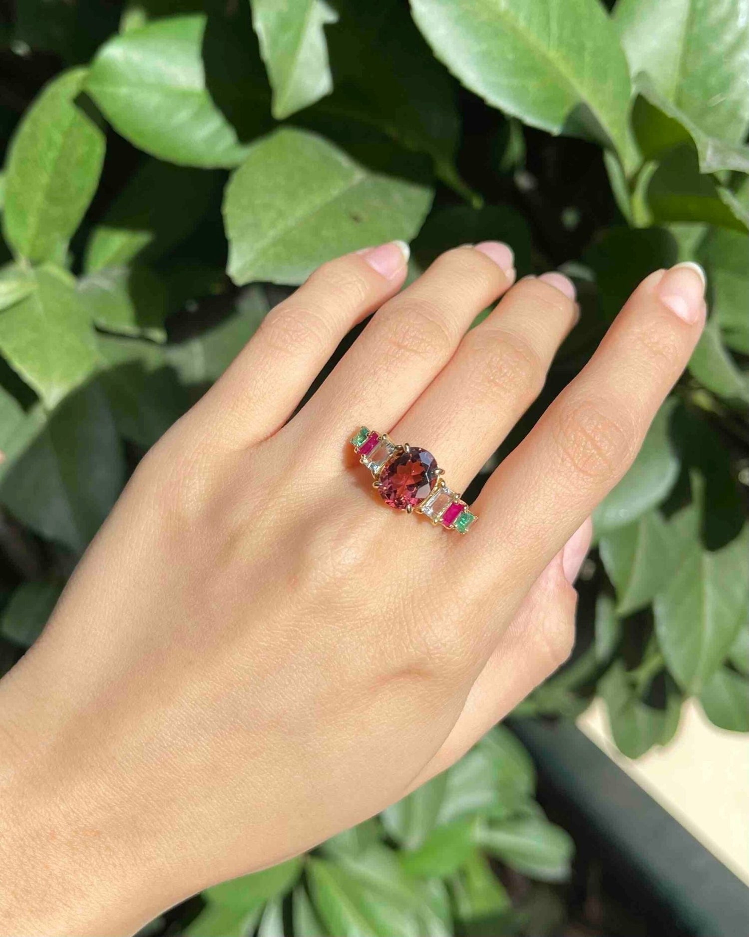 Bague Rivière Tourmaline Rainbow &quot;Omaley&quot; - Elliade Paris