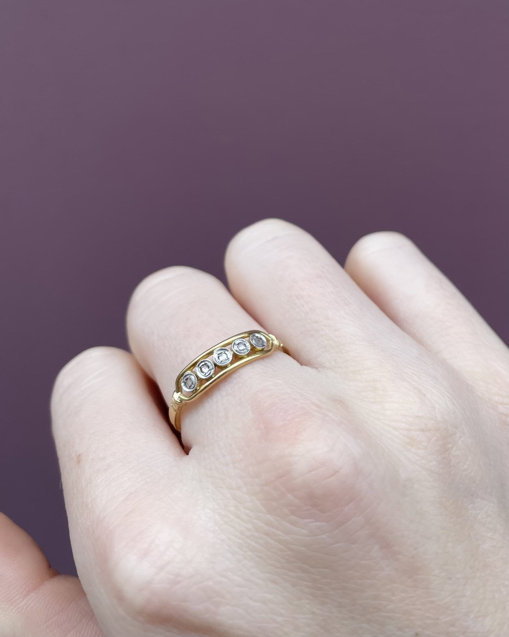 Bague Rivière Art Déco Diamants "Sole" - Elliade Paris