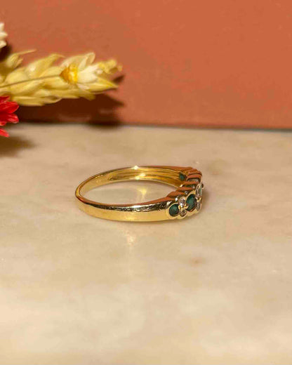 Bague Rivière Emeraudes &amp; Diamants &quot;Charly&quot;