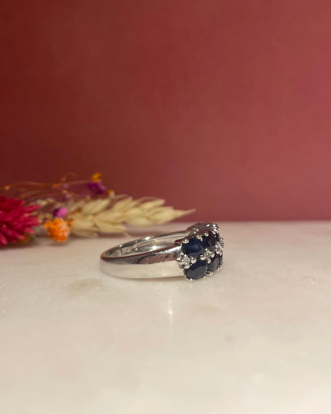 River Ring Sapphires 3.50 carats &amp;amp; Diamonds &quot;Saule&quot;