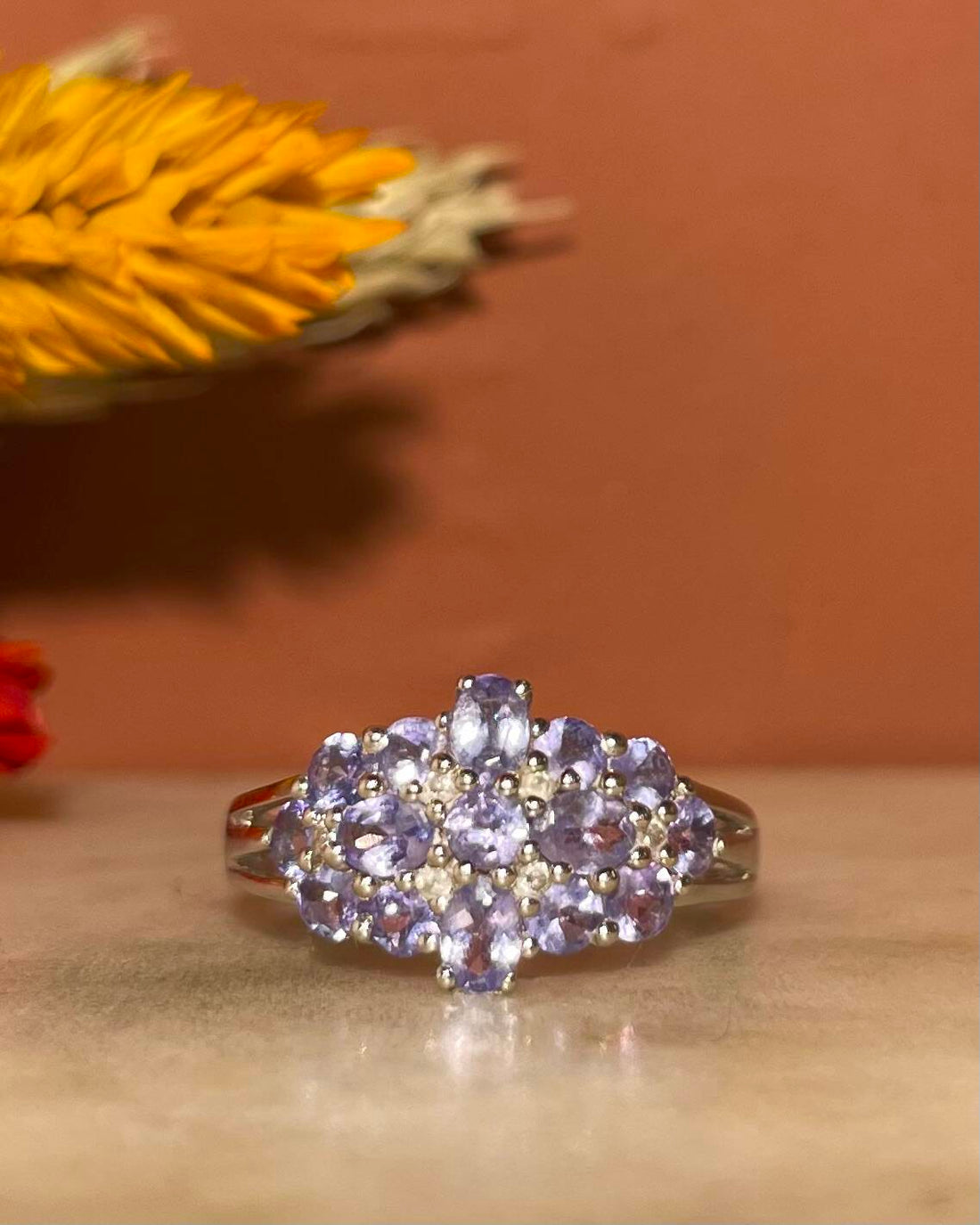 Bague Rivière Tanzanites &amp; Diamants &quot;Karolyne&quot;