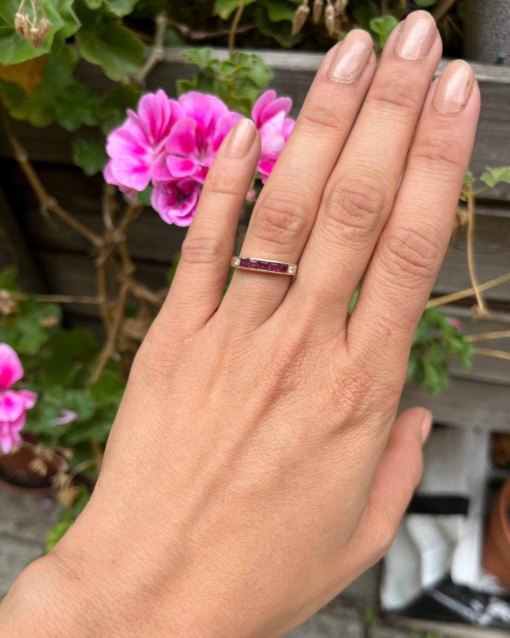 Bague rubis calibrés &amp; diamants "Liza" - Elliade Paris