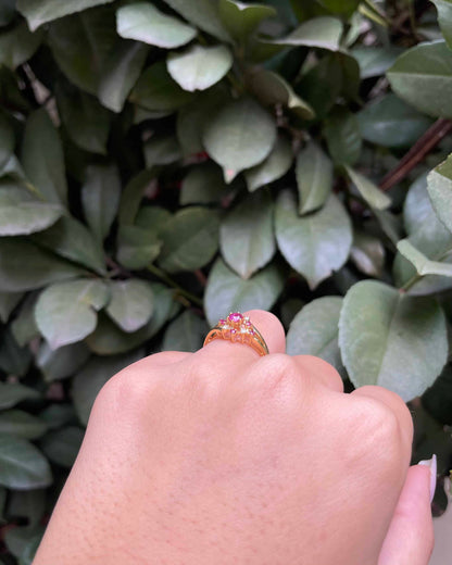 Bague Marguerite Rubis &amp; Diamants &quot;Anaelle&quot;