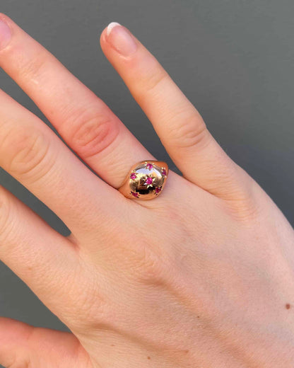 Anillo brazalete vintage con estrella de rubí &quot;Jaya&quot; 