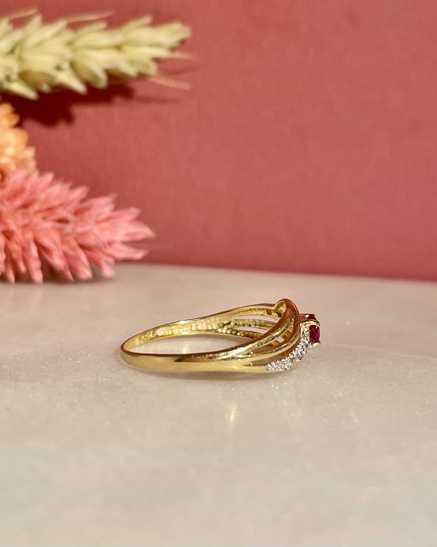 Bague Jonc Rubis &amp; Diamants &quot;Zlava&quot;