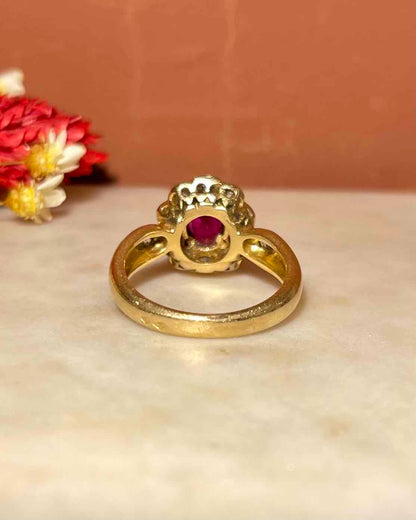 &quot;Paola&quot; 1 Carat Ruby &amp;amp; Diamond Daisy Ring