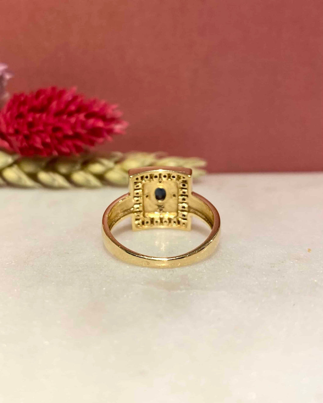Art Deco Style Ring with 0.99 carat Sapphires &amp;amp; Diamonds &quot;Bérénice&quot;