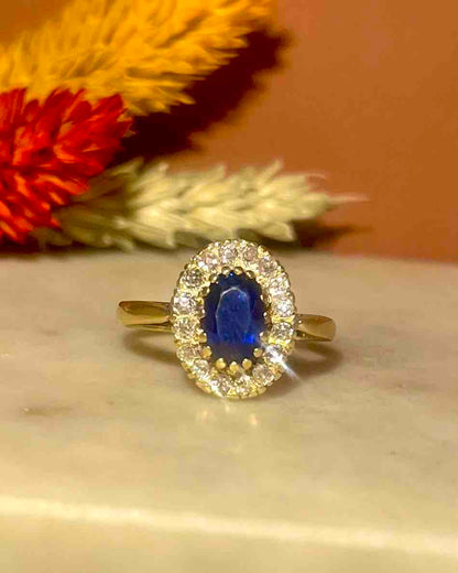 Bague Marguerite Saphir 2.20 carats &amp; Diamants &quot;Darya&quot;