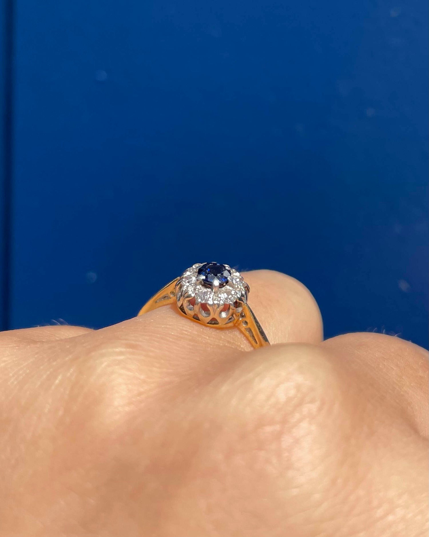 &quot;Nicola&quot; Sapphire &amp;amp; Diamond Daisy Ring