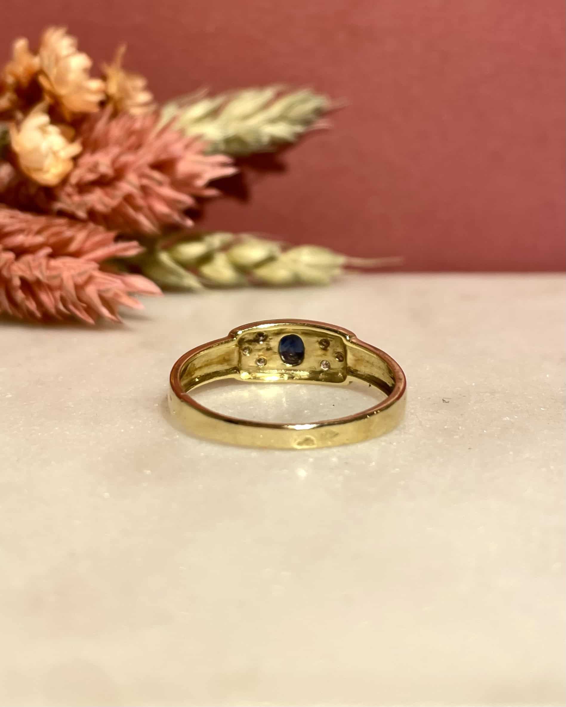 Bague jonc Saphir &amp; Diamants "Louna"