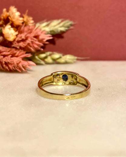 &quot;Louna&quot; Sapphire &amp;amp; Diamond Bangle Ring