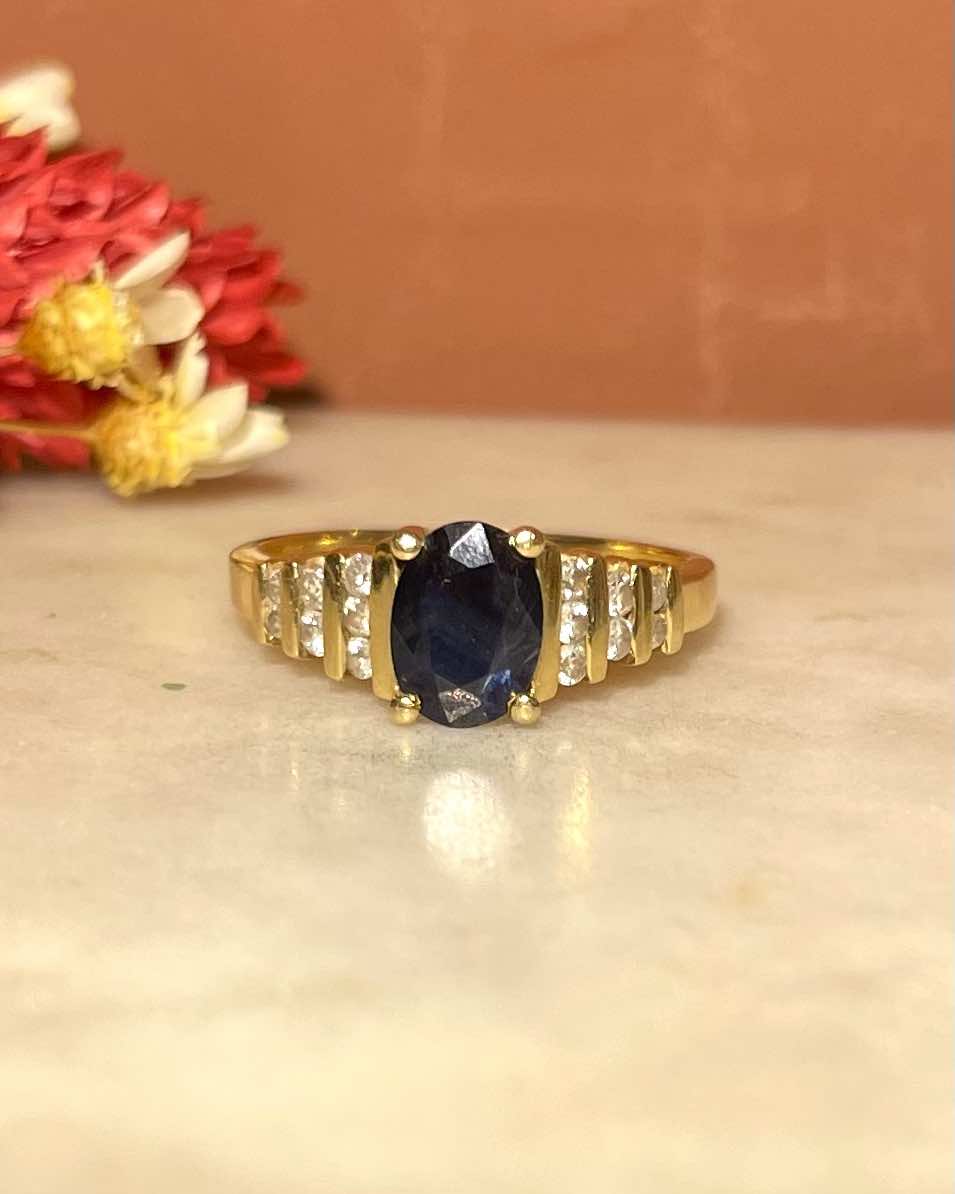 Bague Rivière Saphir 1.20 carat &amp; Diamants &quot;Kloë&quot;