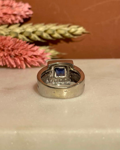 Bague Jonc Saphir et Diamants &quot;Orlina&quot;
