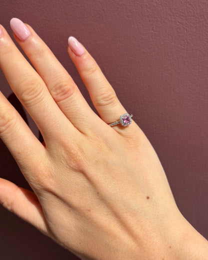 Bague Saphir Rose 0.45 carat &amp; Diamants &quot;Lilya&quot; - Elliade Paris