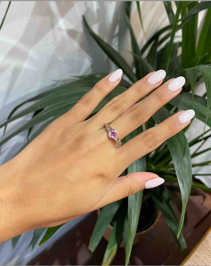 Bague Solitaire Saphir Rose &amp; Diamants &quot;Bérénice&quot;