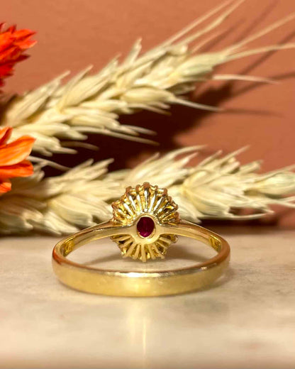 Bague Marguerite Rubis 0.90 carat &amp; Diamants &quot;Aglaé&quot;