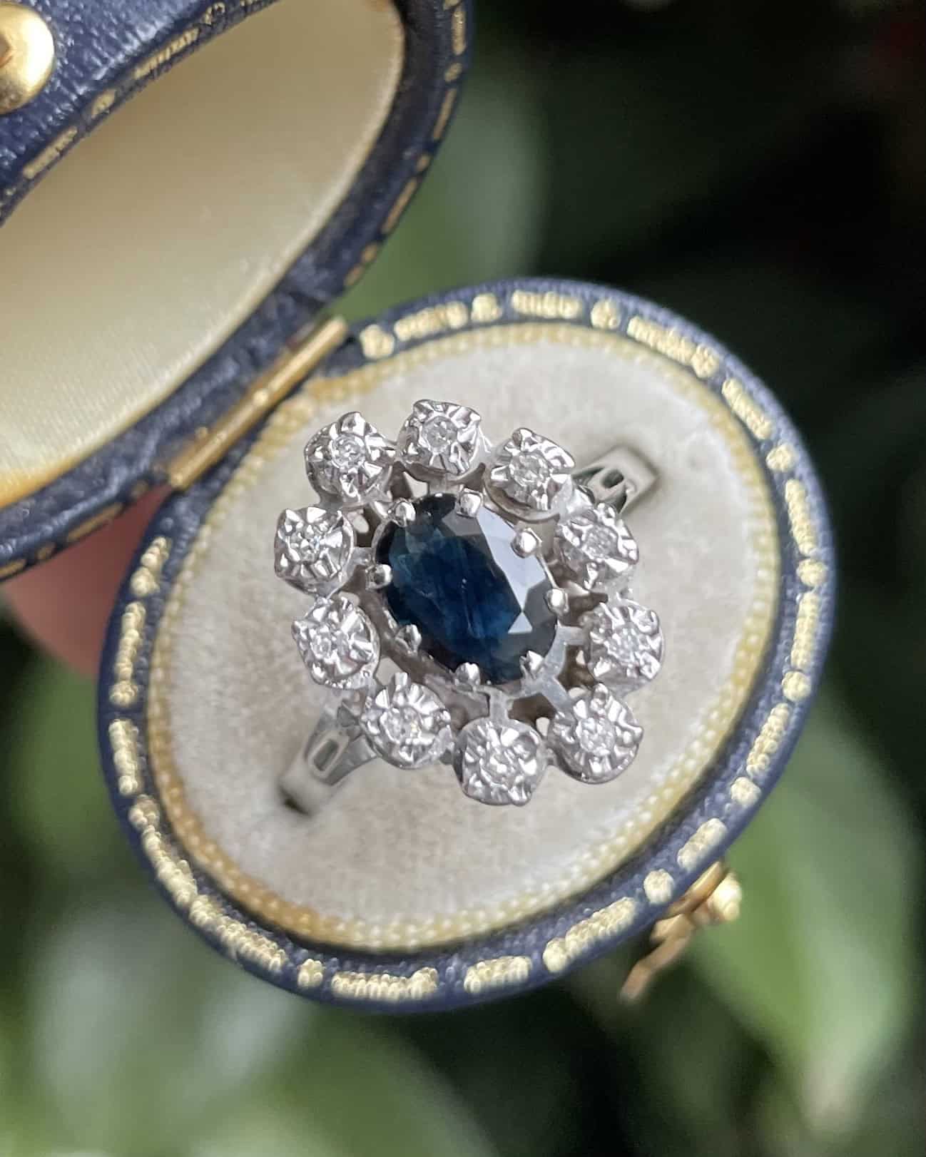 "Malizia" Sapphire &amp;amp; 10 Diamond Daisy Ring