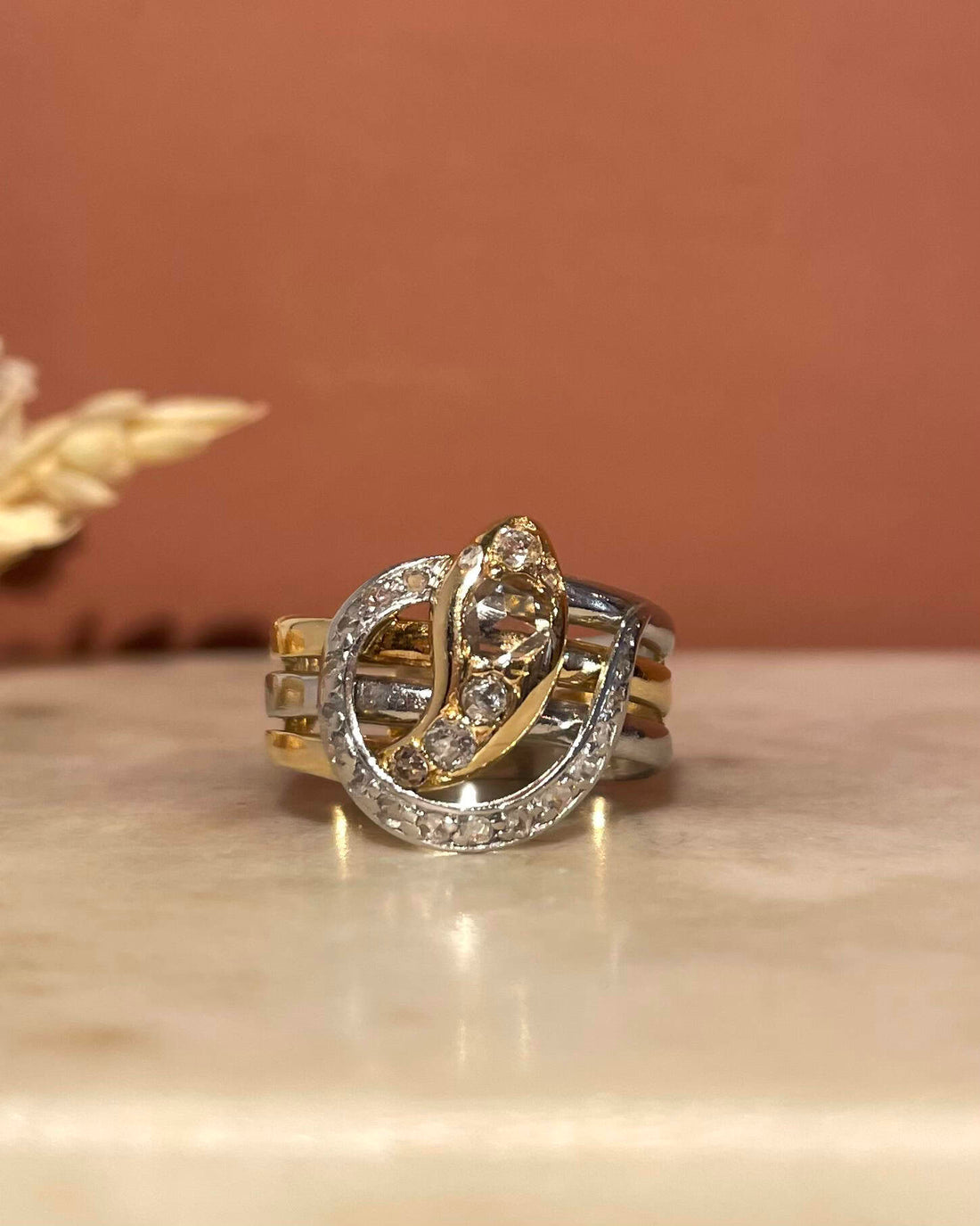 Bague Vintage Serpent Diamants 0.45 carat &quot;Selena&quot;
