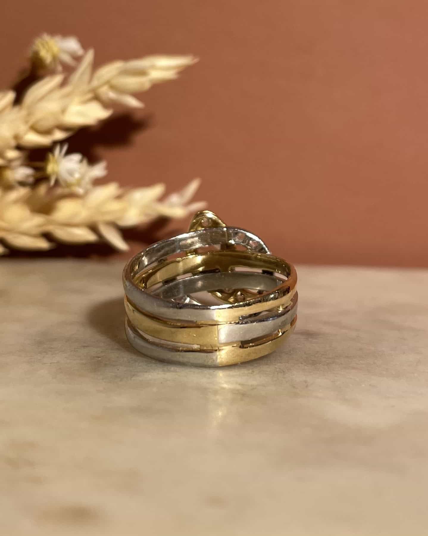 Vintage Snake Ring Diamonds 0.45 carat "Selena"