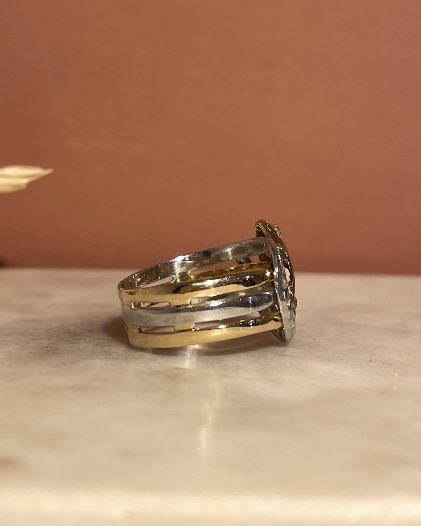 Vintage Snake Ring Diamonds 0.45 carat "Selena"