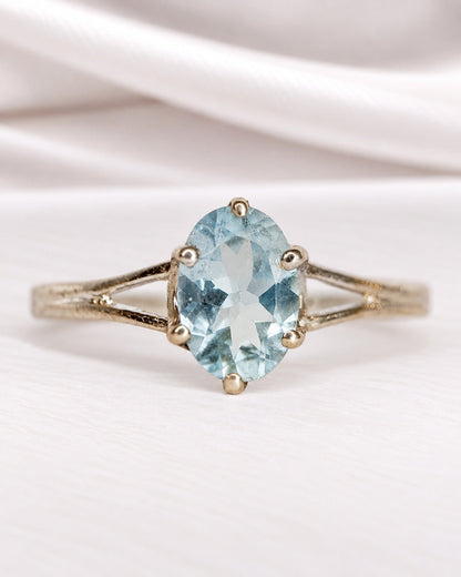 Bague Solitaire Aigue-Marine 0.56 carat "Mila" - Elliade Paris