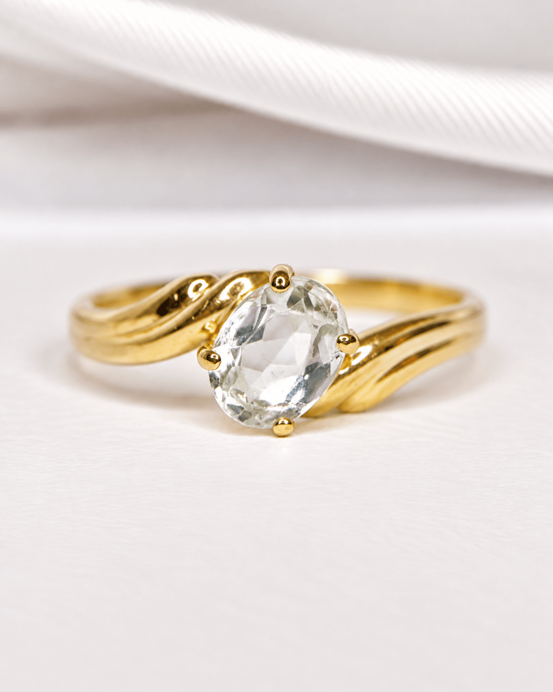 Bague Solitaire Aigue-Marine 0.75 carat "Dina" - Elliade Paris