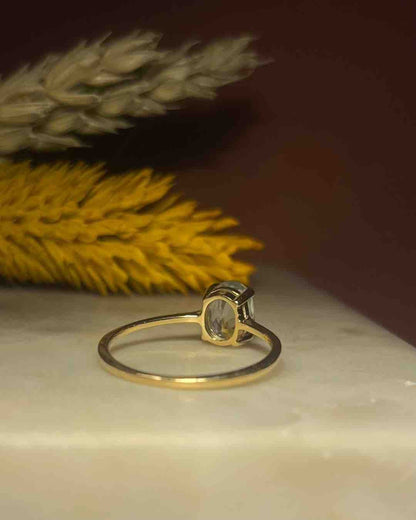Bague solitaire Aigue - Marine 1 carat &quot;Louise&quot; - Elliade Paris