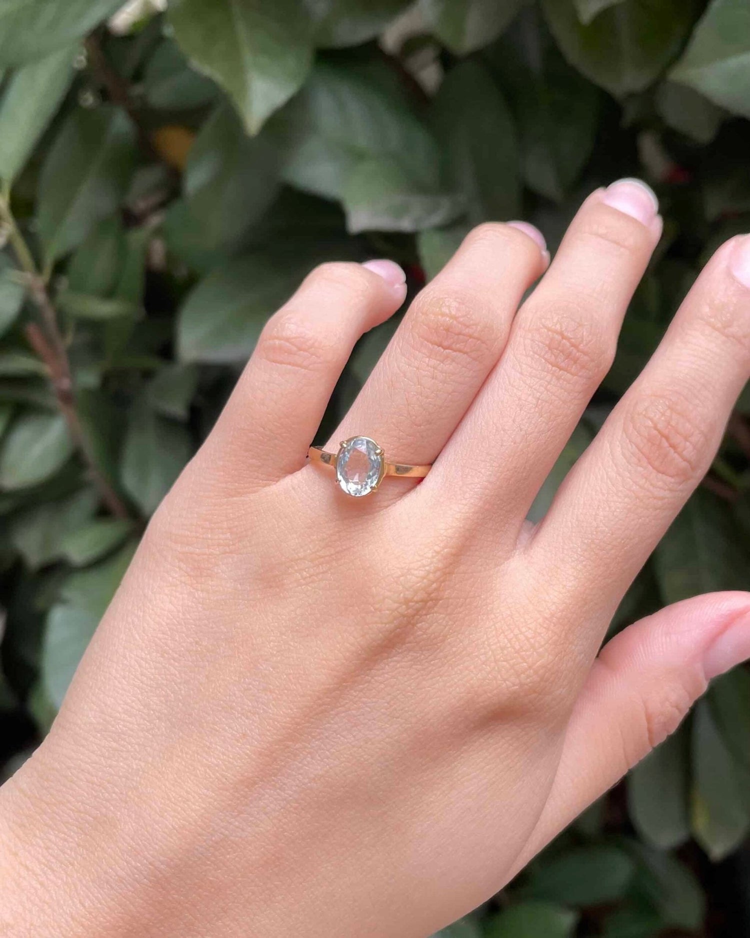Bague Solitaire Aigue - Marine 1 carat &quot;Pulsera&quot; - Elliade Paris