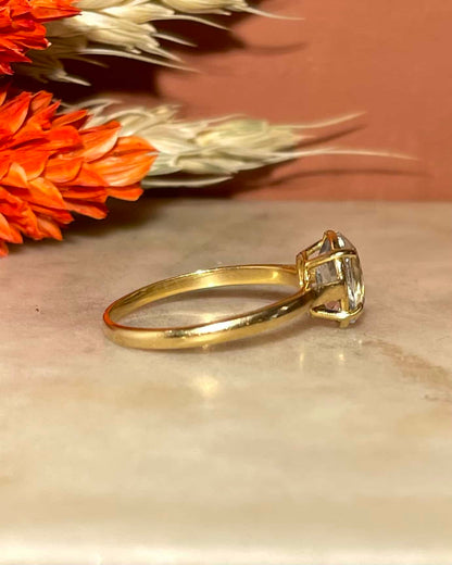 Bague Solitaire Aigue - Marine 1 carat &quot;Pulsera&quot; - Elliade Paris