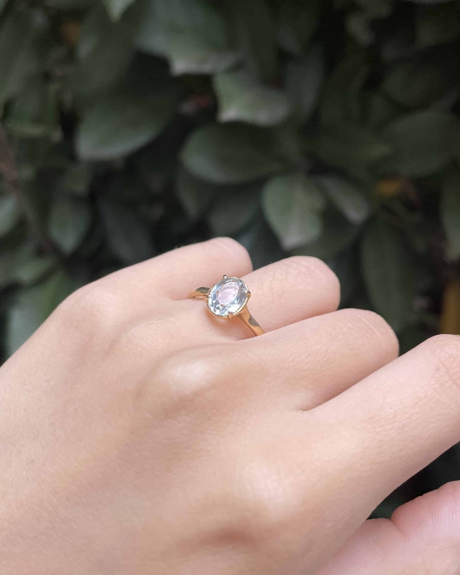 Bague Solitaire Aigue - Marine 1 carat &quot;Pulsera&quot; - Elliade Paris