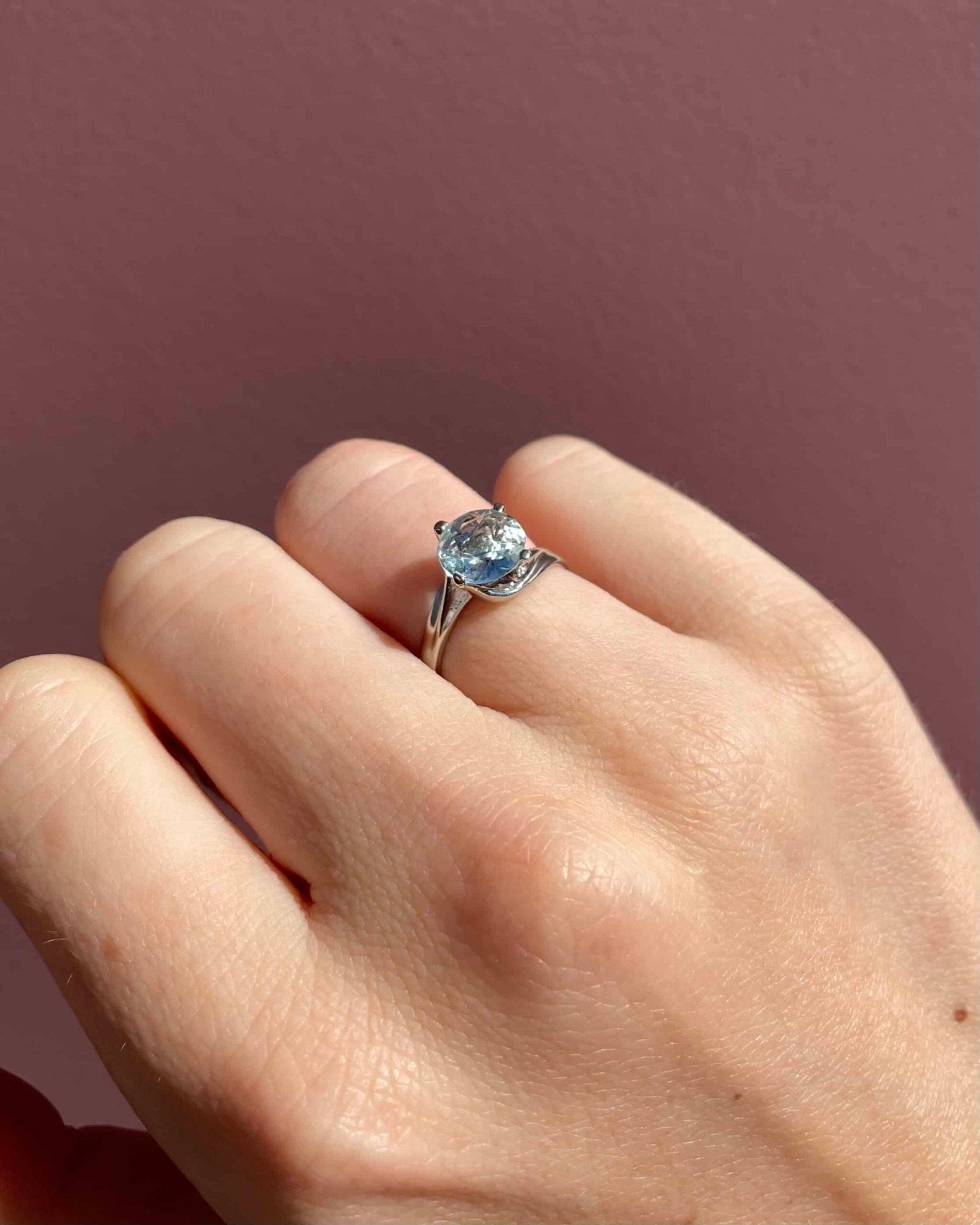 Bague Solitaire Aigue - Marine 1.30 carat &quot;Samantha&quot; - Elliade Paris