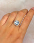 Bague Solitaire Aigue - Marine 1.68 carat & Diamants "Martha" - Elliade Paris