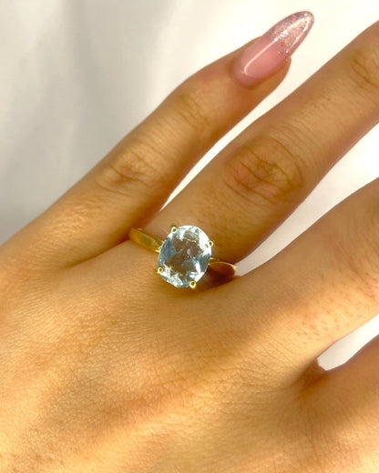 Bague Solitaire Aigue - Marine 1.85 carat "Marie" - Elliade Paris
