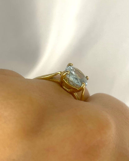 Bague Solitaire Aigue - Marine 1.85 carat "Marie" - Elliade Paris