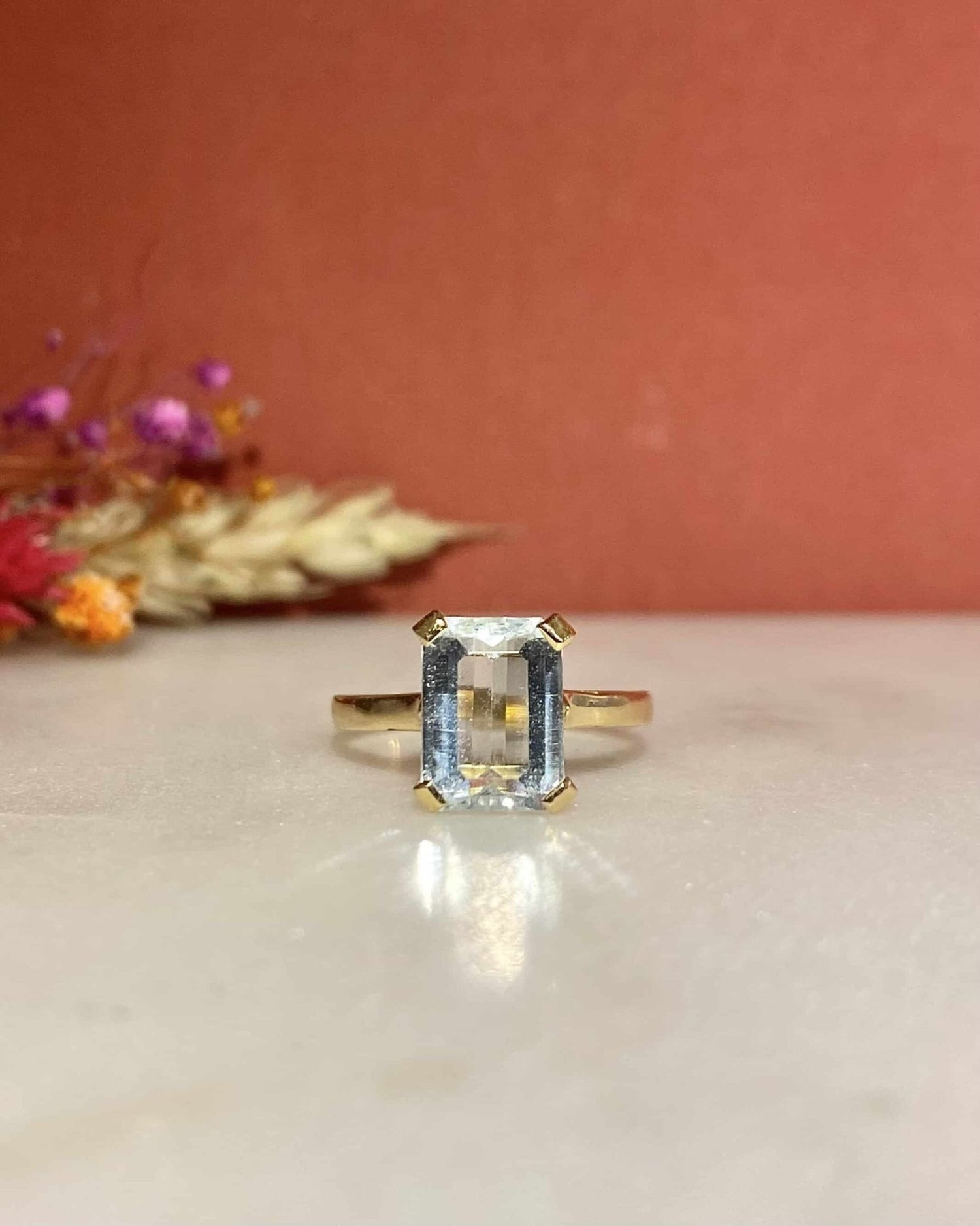 Bague Solitaire Aigue - Marine 1.90 carat &quot;Penelope&quot; - Elliade Paris