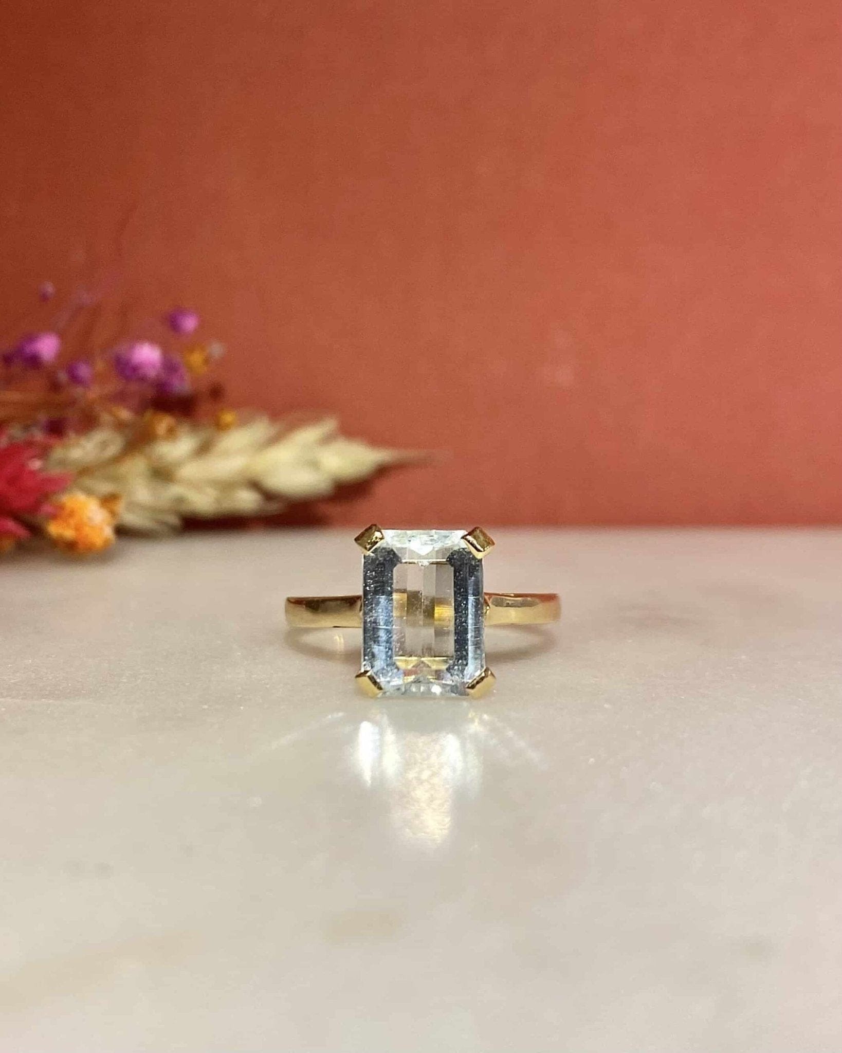 Bague Solitaire Aigue - Marine 1.90 carat "Penelope" - Elliade Paris
