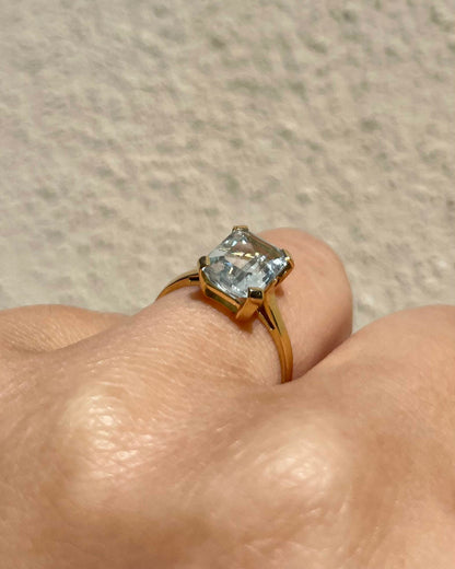 Bague Solitaire Aigue - Marine 1.90 carat &quot;Penelope&quot; - Elliade Paris