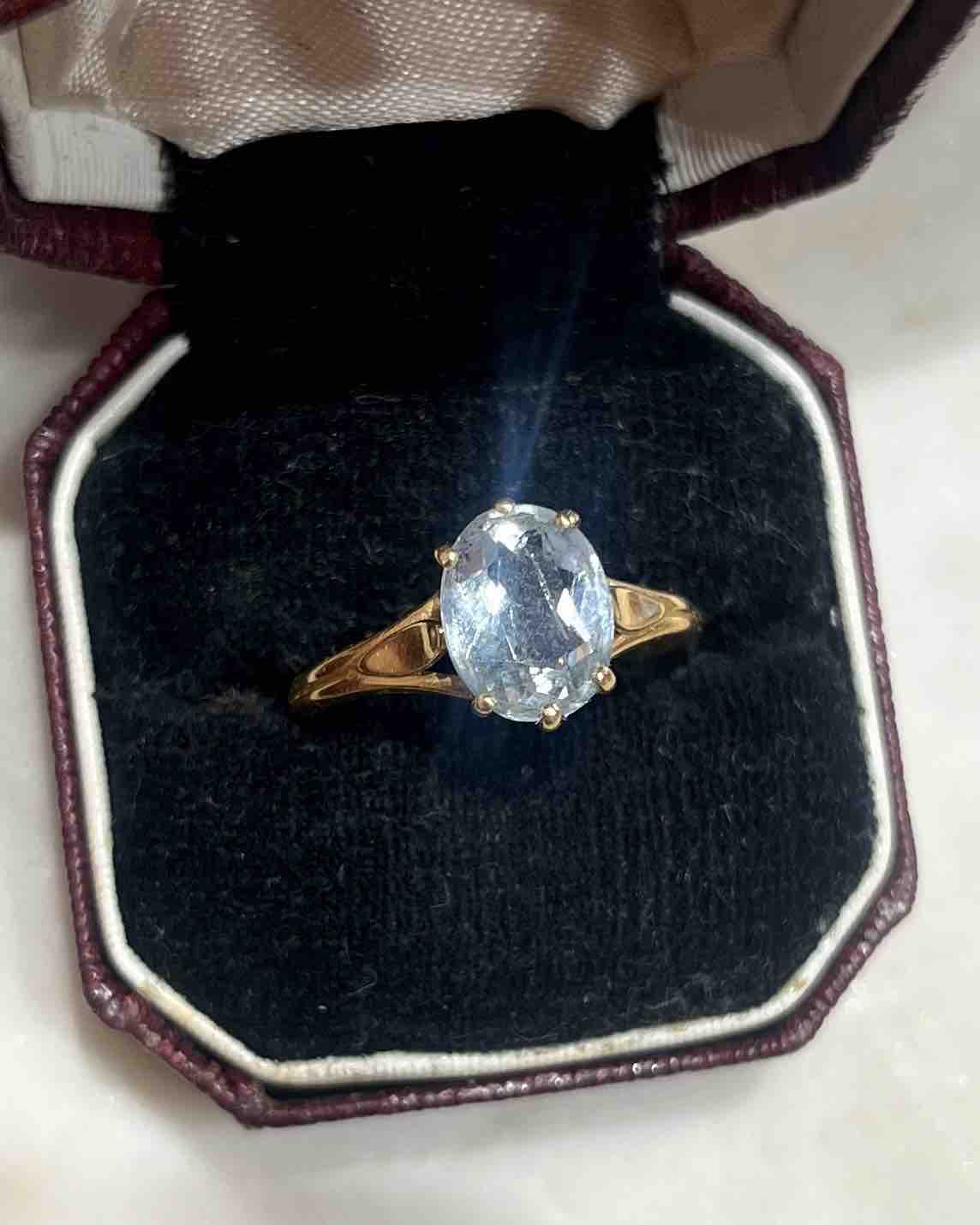 Bague Solitaire Aigue - marine 2 carats "Paros" - Elliade Paris
