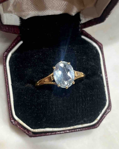 Bague Solitaire Aigue - marine 2 carats &quot;Paros&quot; - Elliade Paris