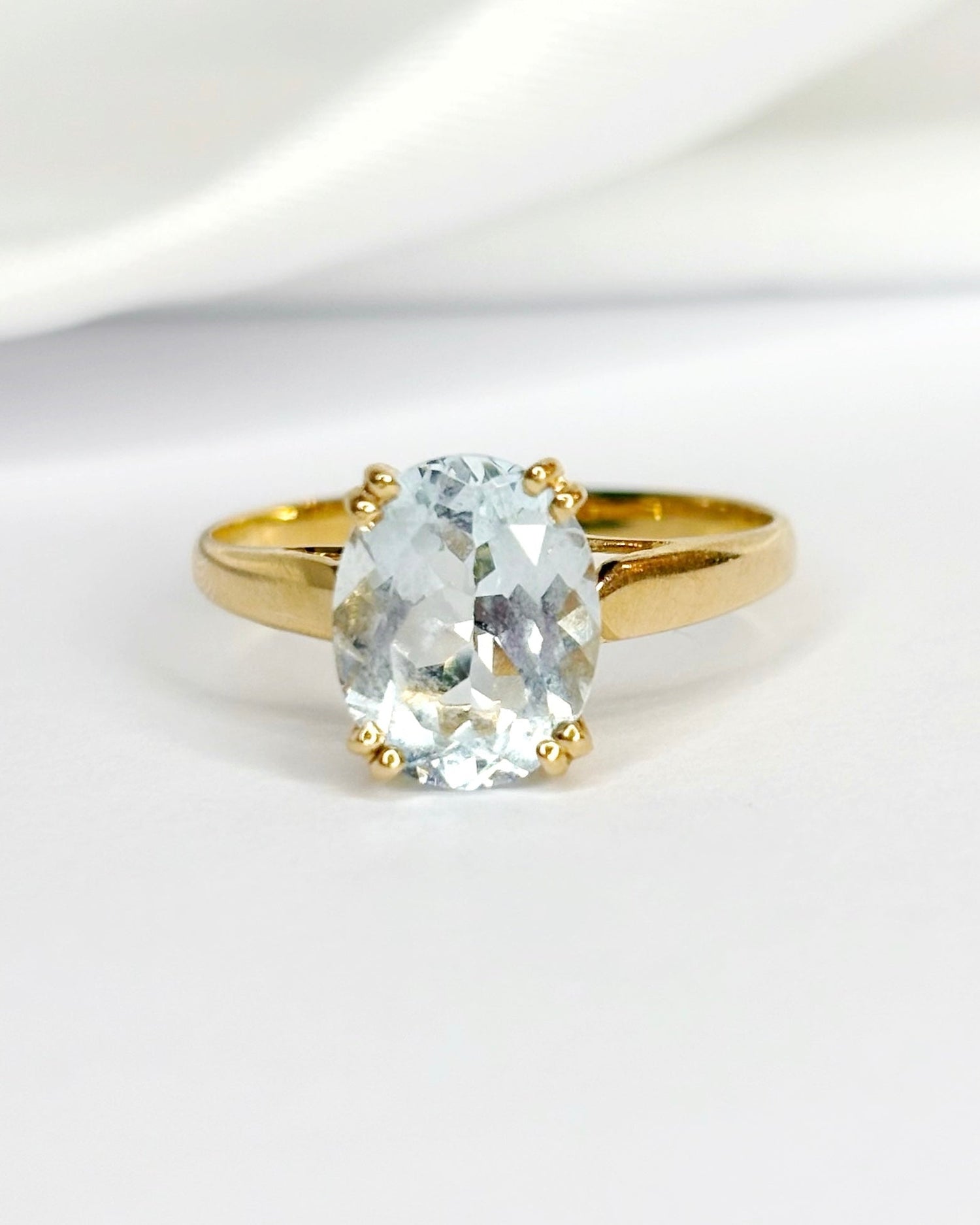 Bague Solitaire Aigue - Marine 2.40 carats "Tamara" - Elliade Paris