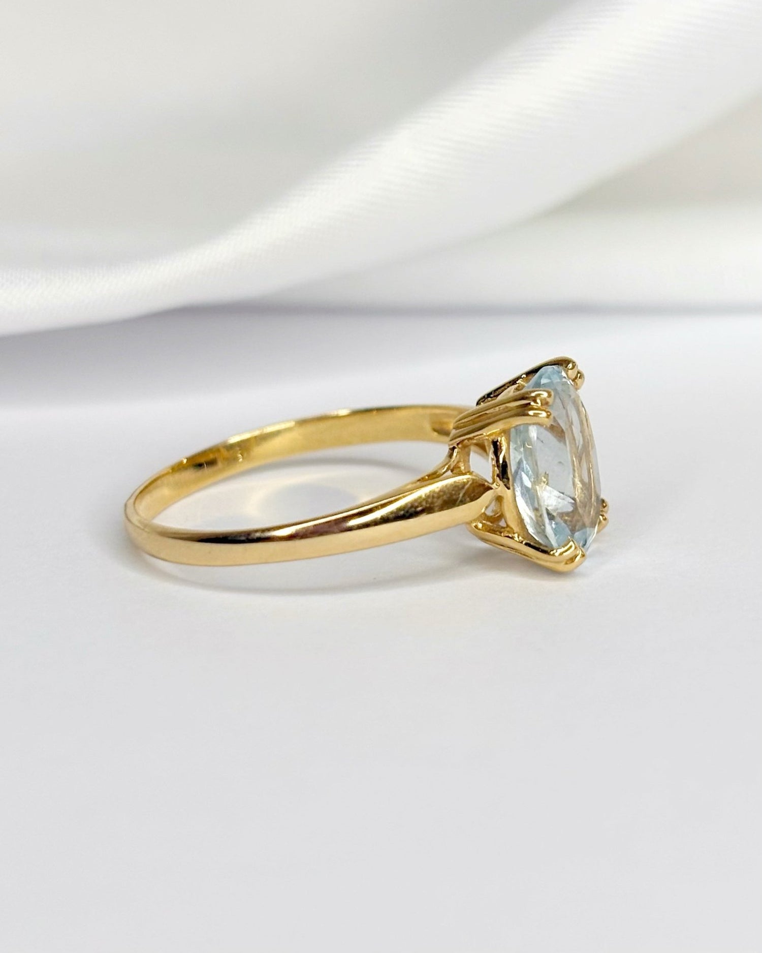 Bague Solitaire Aigue - Marine 2.40 carats "Tamara" - Elliade Paris