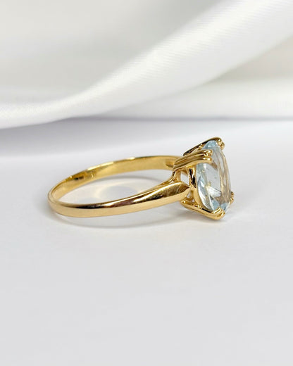 Bague Solitaire Aigue - Marine 2.40 carats "Tamara" - Elliade Paris