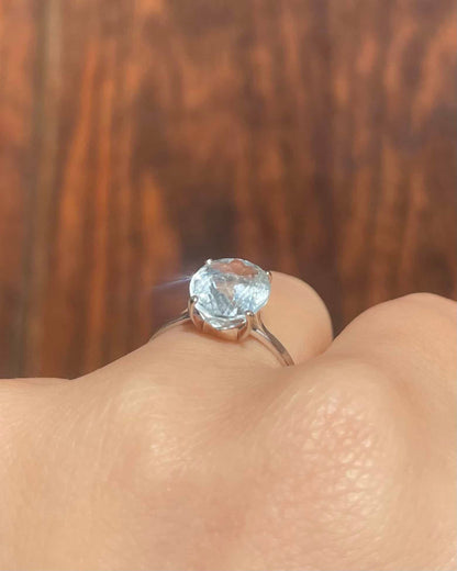 Bague Solitaire Aigue - Marine 2.80 carats &quot;Eliana&quot; - Elliade Paris
