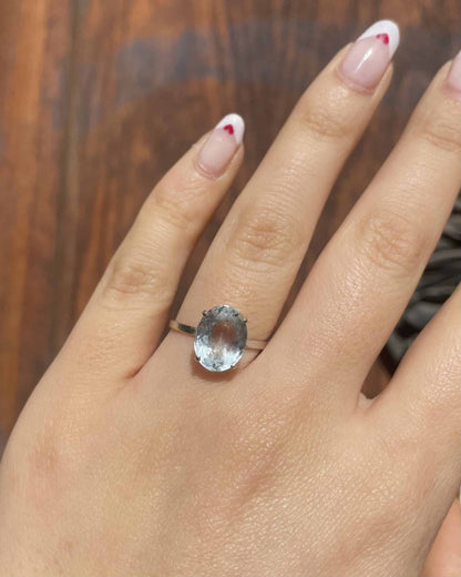 Bague Solitaire Aigue - Marine 2.80 carats &quot;Eliana&quot; - Elliade Paris