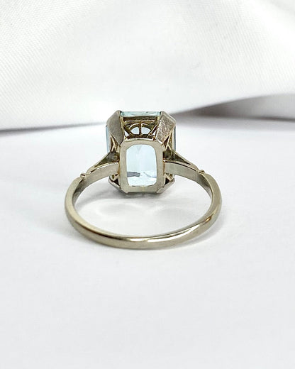 Bague Solitaire Aigue - Marine 4.35 carats "Ilda" - Elliade Paris